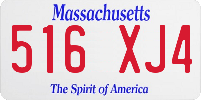 MA license plate 516XJ4