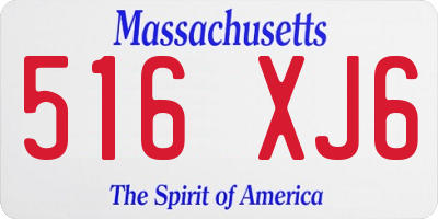 MA license plate 516XJ6