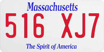 MA license plate 516XJ7