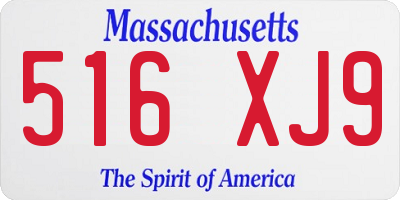 MA license plate 516XJ9