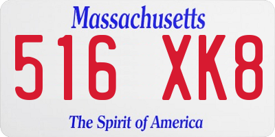 MA license plate 516XK8