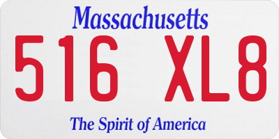 MA license plate 516XL8