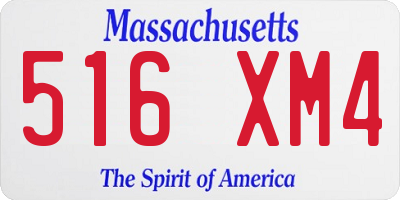MA license plate 516XM4