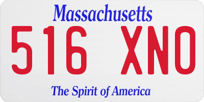 MA license plate 516XN0