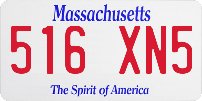 MA license plate 516XN5