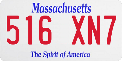 MA license plate 516XN7