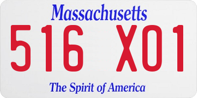 MA license plate 516XO1