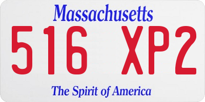 MA license plate 516XP2