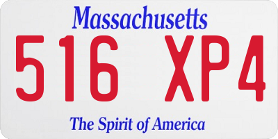MA license plate 516XP4