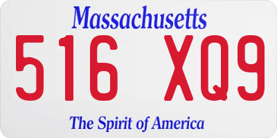 MA license plate 516XQ9