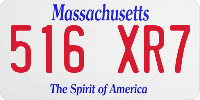 MA license plate 516XR7