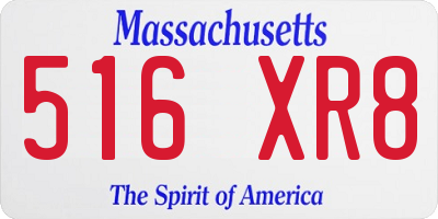 MA license plate 516XR8