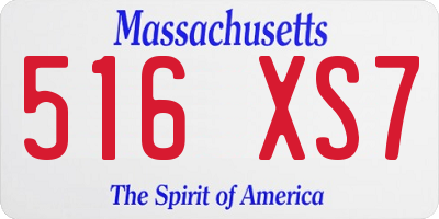 MA license plate 516XS7