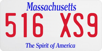 MA license plate 516XS9