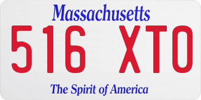 MA license plate 516XT0