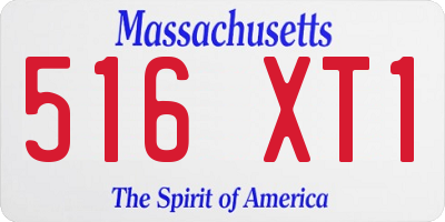 MA license plate 516XT1