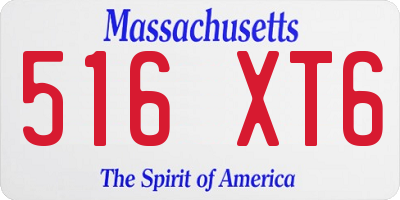 MA license plate 516XT6