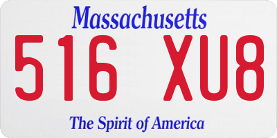 MA license plate 516XU8