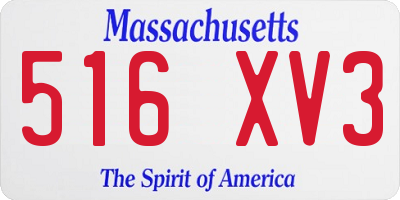 MA license plate 516XV3