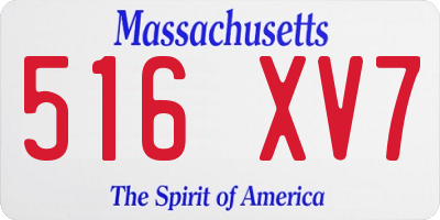 MA license plate 516XV7