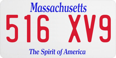 MA license plate 516XV9