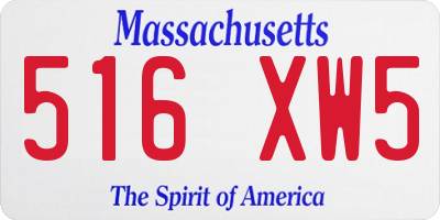 MA license plate 516XW5