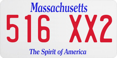 MA license plate 516XX2
