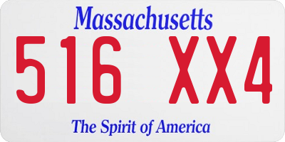 MA license plate 516XX4