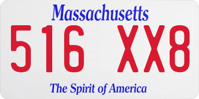 MA license plate 516XX8