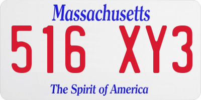 MA license plate 516XY3