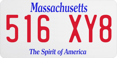 MA license plate 516XY8
