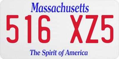 MA license plate 516XZ5
