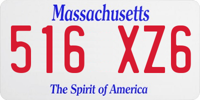MA license plate 516XZ6
