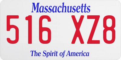 MA license plate 516XZ8