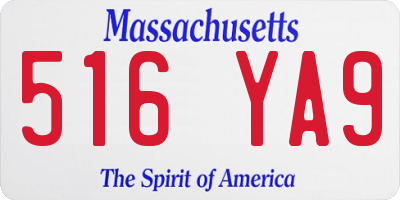 MA license plate 516YA9