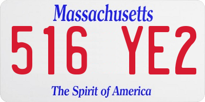 MA license plate 516YE2
