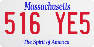MA license plate 516YE5