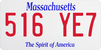 MA license plate 516YE7