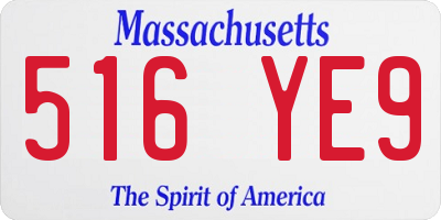 MA license plate 516YE9