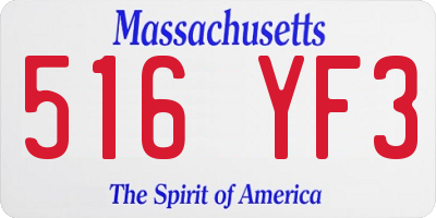 MA license plate 516YF3