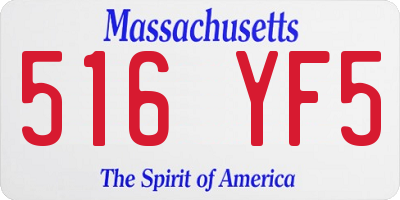 MA license plate 516YF5