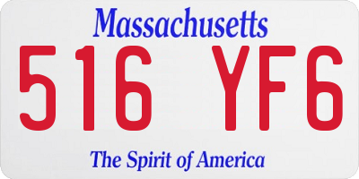 MA license plate 516YF6