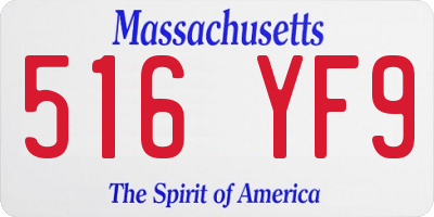 MA license plate 516YF9