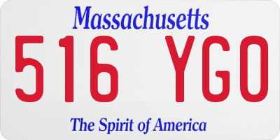MA license plate 516YG0