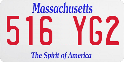 MA license plate 516YG2