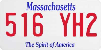 MA license plate 516YH2