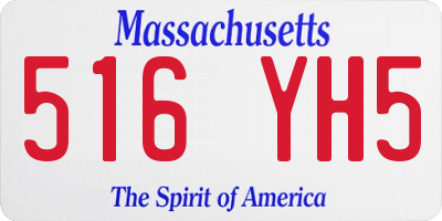 MA license plate 516YH5