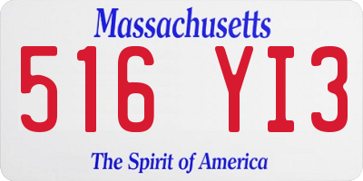 MA license plate 516YI3