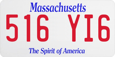 MA license plate 516YI6