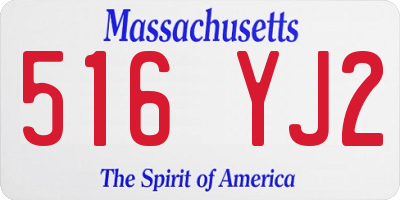 MA license plate 516YJ2